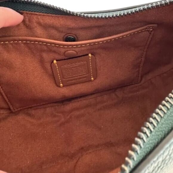 Coach Luna Limited Edition Color Green Soft Pebbled Leather & Gunmetal Hardware - Picture 10 of 11